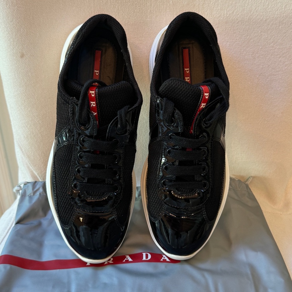PRADA Low Top Sneaker (Women) Black Patent Leather - Picture 5 of 6